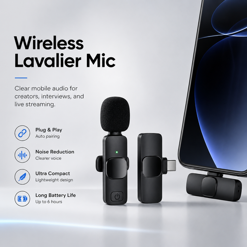 Wireless Lav Mic for flawless recording on Phone! Perfect for YouTube, live streams and interviews! 🎤✨