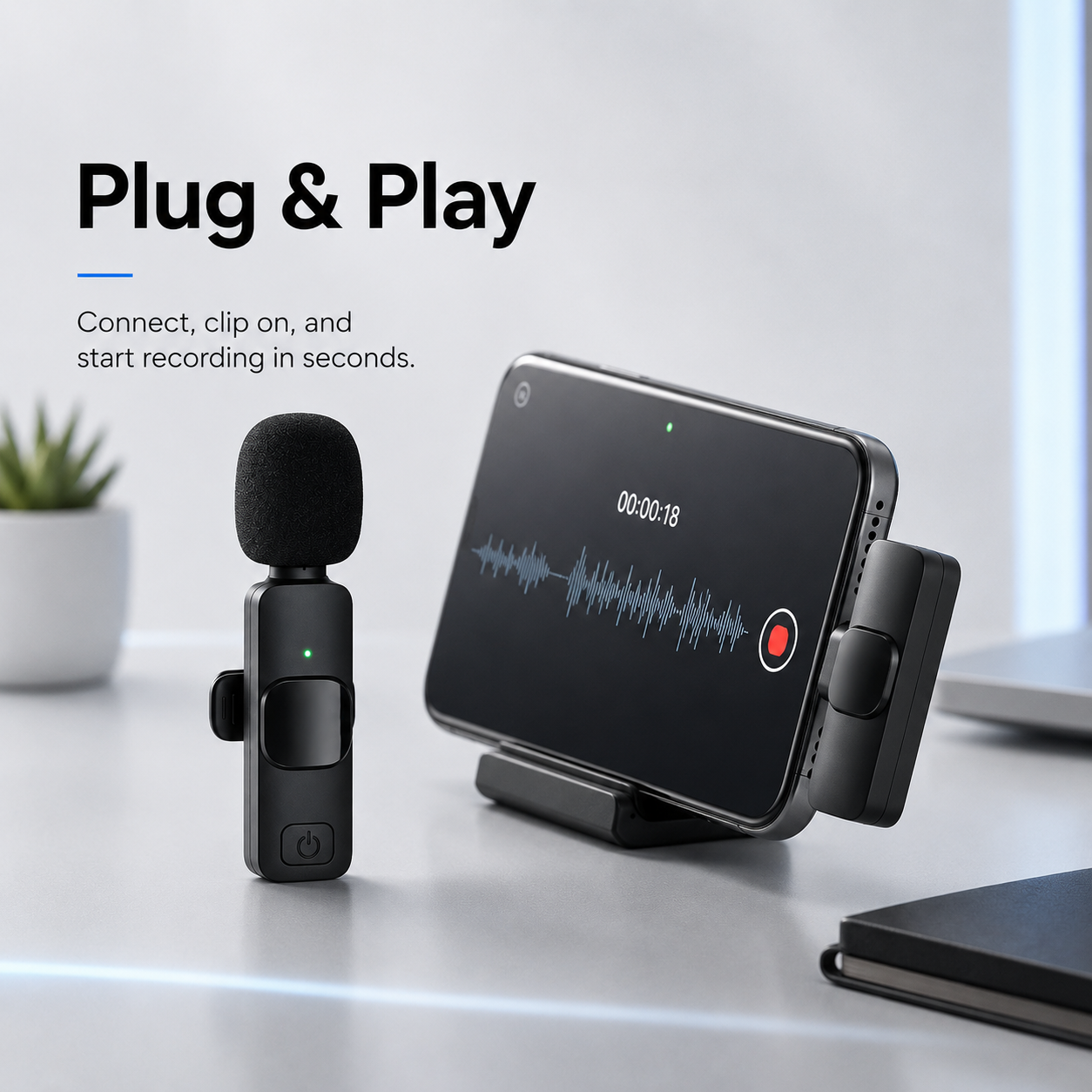 Wireless Lav Mic for flawless recording on Phone! Perfect for YouTube, live streams and interviews! 🎤✨